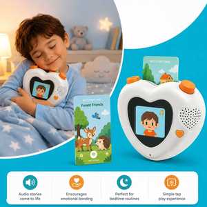 เครื่องเล่นการ์ด NFC สำหรับเด็ก ของเล่นเสริมพัฒนาการแบบไม่มีหน้าจอ พร้อมลำโพง 40 มม. 5 วัตต์ วัสดุ ABS ไฟกลางคืน เชื่อมต่อ WiFi - Product Image 1