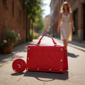 Bolso Mensajero Pequeño Gisela Rojo Original Fana para Mujer de Cuero PU Cómodo Estilo Vintage Casual Bohemio Clásico y de Moda Novedad - Product Image 2