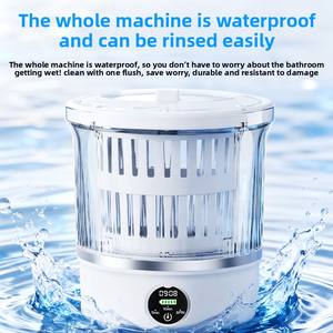Máquina de Lavar Portátil Mini Automática com Carregamento Sem Fio, Limpeza Profunda para Roupas Íntimas de Mulheres e Bebês, Meias, Uso Doméstico e ao Ar Livre - Product Image 6