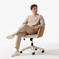 Chaise de bureau ergonomique moderne en cuir véritable, dossier confortable réglable, siège pour longues sessions assises, idéale pour la maison, la chambre ou un usage professionnel.