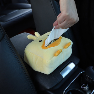 Boîte à mouchoirs en peluche en forme de canard mignon avec support à ventouse, support portable double usage pour véhicule - Product Image 4