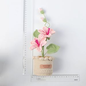 Tricoté à la main Crochet Tung huile fleur clématite plante <span class=keywords><strong>chiffonnier</strong></span> fleur maison accessoires décorations pour la maison fête des mères remise des diplômes cadeau - Product Image 4