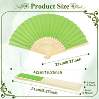 Éventail pliable pour femme, style chinois et japonais, vintage, en bambou, avec doublure en tissu peint, pour la danse, les festivals de musique, les mariages et les églises