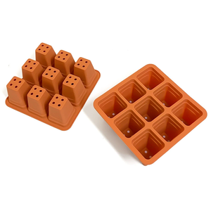 Bandeja de silicona de 9 celdas para germinación de semillas, bandejas reutilizables para germinación de plántulas con orificios de drenaje de agua para la propagación de plantas - Product Image 4