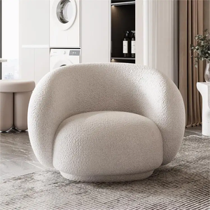 ATUNUS Poltrona Relax Piccola in Tessuto Bouclé Teddy, Poltroncina da Salotto Accent Imbottita, Moderna di Lusso, Divano Singolo per Soggiorno - Product Image 3