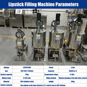 Automatic Cosmetic Bottle Filling Machine Cosmetic Lipstick Lip Balm Filling Machine Lipstick Making Machine with Mixing <strong>Hopper</strong> - Product Image 2