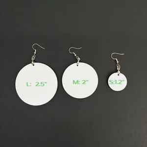 1.2 Inch To 3 Inch Sublimation Round Earrings Custom Wooden Earring Blanks