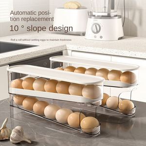 Egg Box Storage Refrigerator Food Grade <b>Rolling</b> Egg <b>Rack</b> Kitchen Fresh Side Door Refrigerator Storage Injection Plastic - Product Image 2