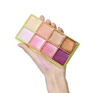 Palet Highlighter 8 Warna Lakerain, Palet Kontur Wajah dan Mata, Bedak High-gloss, Makeup Pencerah - Product Image 6