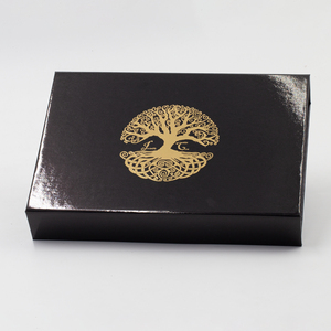 Black Folding Package for Shirts Clothing Products Packing Glossy <b>Box</b> with Custom Gold logo Hamper Magnetic Flip <b>Box</b> Luxury - Product Image 4