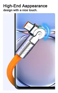 Sıcak benzersiz tasarım 120W hızlı şarj OD6.0 pikap USB C kablosu çinko alaşım silikon mikro tip C veri kablosu iPhone Huawei için