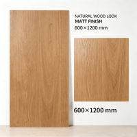 Carrelage en porcelaine imitation bois, aspect bois, 600x1200mm, mat, micro-relief, grain de bois droit, antidérapant, facile à nettoyer