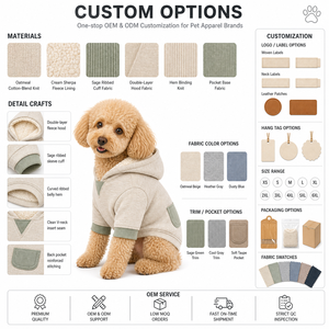 Suéter para perro con capucha y bolsillos, forrado con forro polar grueso, ropa para mascotas, suéter cálido con puños de contraste. - Product Image 2