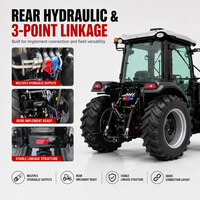 Tracteur Euro 5 homologué pour la route, 50 CV, pour le marché polonais, moteur Stage V, tracteur agricole compact, cabine, transmission par engrenages, boîte de vitesses à pompe
