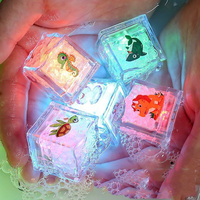 Nouveau Accepter Logo personnalisé Animal marin imprimé éclairer glaçon Led clignotant glaçons bébé douche pour décorations Bar Club fête