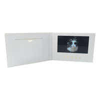 Livre d'invitation de mariage, cadeaux d'affaires, carte-livre musicale avec écran LCD 7 pouces en tissu de lin écologique imprimé