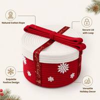 Panier de rangement pour collations en corde de coton tressée, support à bonbons, organisateur de bureau, plateau décoratif – Offre Spéciale Cadeau de Noël