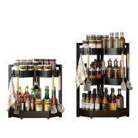 Étagère d'angle pliable en métal à 3 niveaux Coovens, moderne et compacte, pour comptoir de cuisine, pour bouteilles et bocaux d'épices, garde-manger