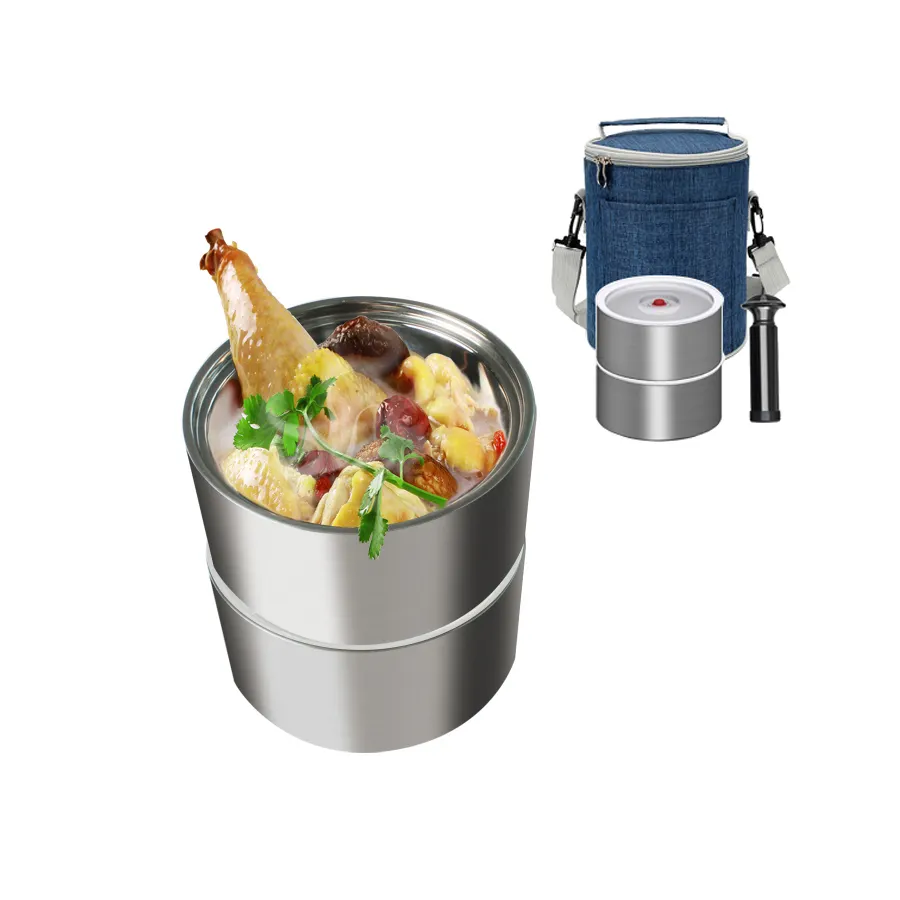 Bento-fiambrera térmica de acero inoxidable para conservación de alimentos al vacío, contenedor con bomba para comida, comida, sopa, ensalada