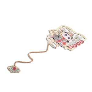 Wholesale Customized <b>Cute</b> Green <b>Bear</b> Metal Souvenir Bookmark with Pendant - Product Image 5