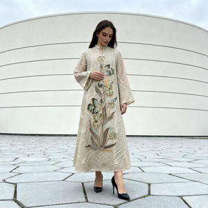 Vestido Abaya de Poliéster Bordado de Primera Calidad para Mujeres Musulmanas, Personalizado, Venta al Por Mayor, OEM, ODM - Product Image 2