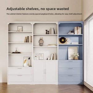 Luxury Corinthian Style Steel <b>Bookcase</b> Rustproof Large Capacity Adjustable Storage Cabinet Home Living Room Wall Display 100kg - Product Image 2