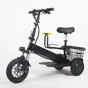 Triciclo eléctrico de 3 ruedas para mujer, batería de larga duración, tres ruedas
