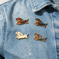 Pin Enamel Dachshund Kustom, Bros Pin Logam Anjing Lucu, Grosir Tersedia