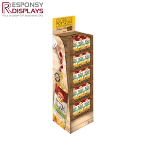 ชั้นวางของในซูเปอร์มาร์เก็ตสำหรับจัดแสดงน้ำผึ้งกระป๋องแบบตั้งพื้นทำจากไม้แบบสั่งทำ - Product Image 4