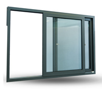 Fenêtre coulissante en aluminium de 1,8 mm avec cadre thermolaqué, joint EPDM soudé, couleur personnalisable disponible