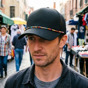 Casquette Trucker Vintage Personnalisée avec Logo, Casquette Trucker 5 Panneaux en Maille, Casquette Trucker Adulte Streetwear à Fermeture Snapback pour l'Extérieur - Product Image 6