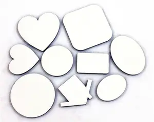 Baiyin Wholesale Rectangle Circle Heart House Shape DIY Sublimation MDF Fridge Magnets Blank Magnet