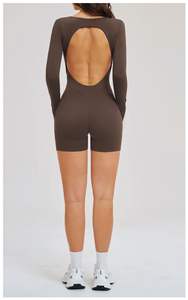 Justaucorps de sport pour femme, effet seconde peau, dos évidé, extensible dans quatre directions, séchage rapide, pour yoga, course à pied, gym et entraînement, tenue active moulante - Product Image 4