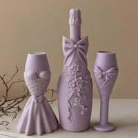 Moule en Silicone Écologique Série Mariage J10-431, Logo Personnalisable pour Bricolage, Forme de Coupe de Champagne pour Décorations et Fabrication de Bougies