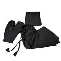 Ensemble de prière musulman imperméable : Robe Mukena et tapis de prière de voyage compact noir premium, écologique, léger et durable