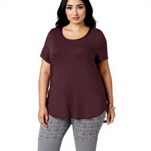 Camisetas de Mujer de Algodón/Fibra de Bambú, Alta Calidad, Casuales, Estampadas, Manga Corta, Color Personalizado, Tela Satén 200g, Logotipo Personalizado - Product Image 3