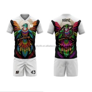 قميص كرة قدم متعدد الألوان مخصص بتصميم فريد من نوعه من أجل تدريب الكبار ومنافسة قطع آلي اسم فريق جديد - Product Image 3