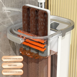 Fregona de microfibra de 40cm para limpieza de suelos, uso en seco y húmedo, fregona de rotación de 360 manos libres con cubo, juego de fregona raspadora <span class=keywords><strong>flotante</strong></span> mágica - Product Image 2