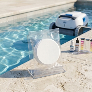 J07022 Diamètre : 7,5 cm, Poids : 200 g Comprimés pour <span class=keywords><strong>piscine</strong></span> à usage professionnel pour les entreprises de services piscicoles Produits chimiques pour <span class=keywords><strong>piscine</strong></span> - Product Image 2