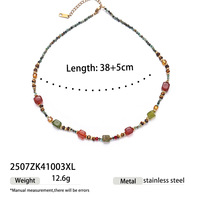 Collier en pierres naturelles pour femmes, plaqué or, acier inoxydable, pendentif soleil lune étoile, bijoux bohèmes célestes, vente en gros, cadeau