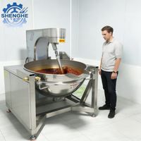 Marmite de cuisson industrielle à vapeur à double enveloppe en acier inoxydable 304, à agitation planétaire entièrement automatique, pour la concentration de bonbons