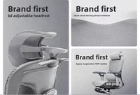 Chaise de bureau ergonomique en maille avec cadre en aluminium et base cinq étoiles en aluminium, personnalisable avec logo, pour le gaming et le bureau, vente en gros