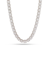 Collier chaîne cubaine unisexe en moissanite taille carrée, plaqué or et argent, bijou tendance hip-hop, accessoire de mode affirmé