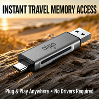 Lecteur de cartes USB 3.0 Type-C OTG double carte simultané pour la copie de cartes SD/TF, transfert de photos pour appareils photo reflex numériques, drones et caméras embarquées