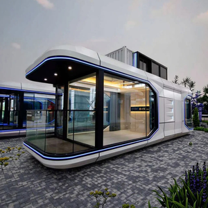 Capsule spatiale préfabriquée en acier équipée de panneaux sandwich isolants thermiquement pour le camping en montagne, maison modulaire permanente - Product Image 4