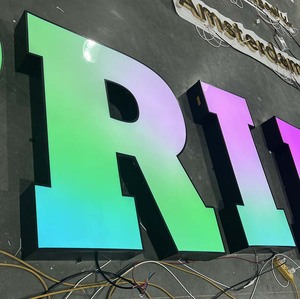 Insegna Luminosa con Effetto Dinamico in Acciaio Inox Resistente alle Intemperie Logo Personalizzato <span class=keywords><strong>Lettere</strong></span> RGB per Esterni - Product Image 2