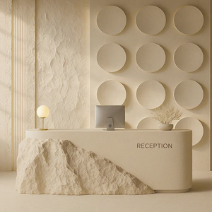Muebles de Salón con Logotipo Personalizado, Venta Directa de Fábrica, Precio Sorpresa, Mostrador de Recepción, Mostrador de Travertino - Product Image 1