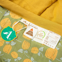 Offre Spéciale – Parure de Lit 4 Pièces en Coton Biologique Lavé 400TC pour Hôtels, Imprimé Fleurs et Fruits, Comprenant Couette et Drap