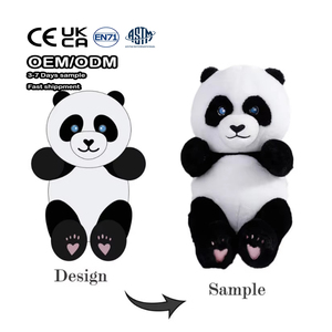 Logo personnalisé décontracté 3D dessin animé <span class=keywords><strong>Panda</strong></span> animal sac à dos scolaire court en peluche maternelle cartables pour enfants - Product Image 2