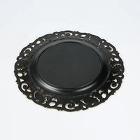 Assiette de présentation jetable en plastique à motif végétal rétro européen, personnalisable pour mariage et fête